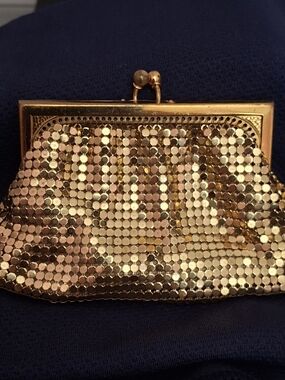 Whiting & Davis Gold Metal Mesh Coin Purse